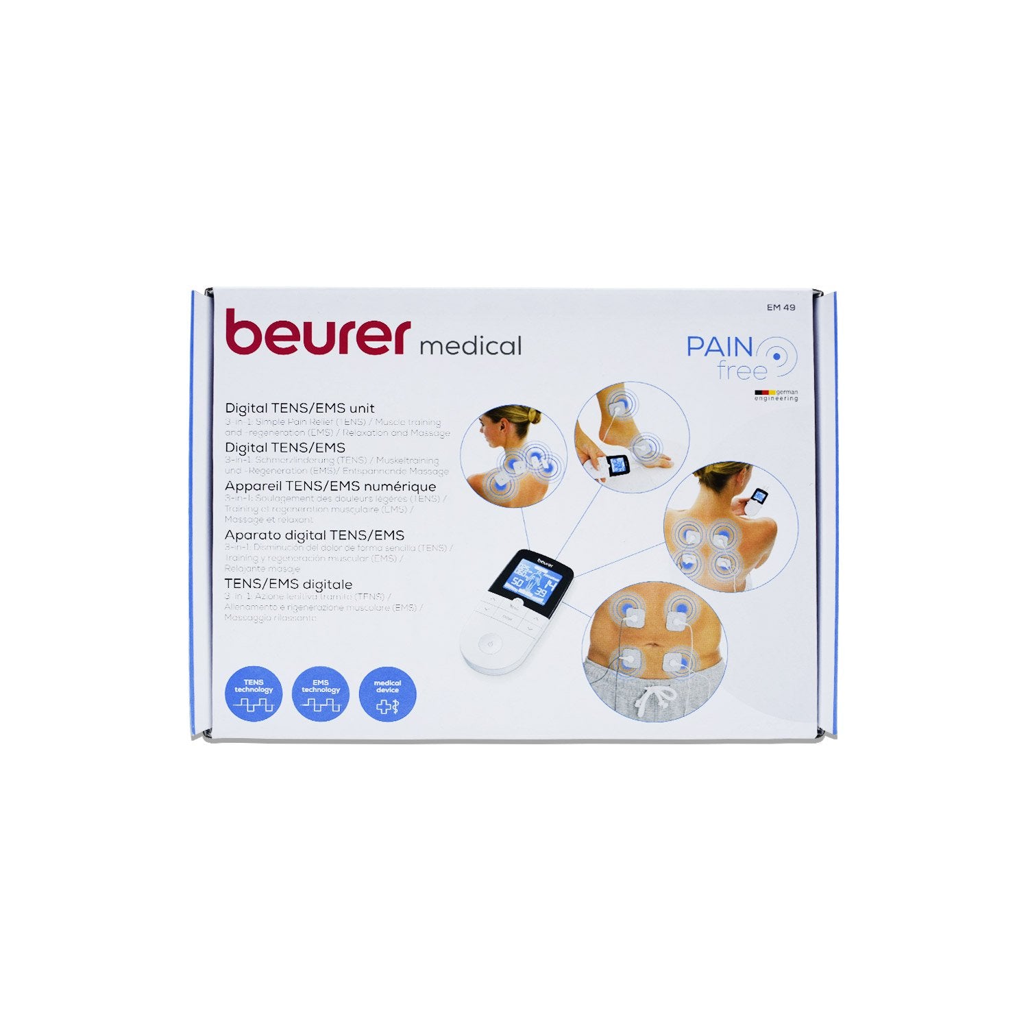 Beurer Pain Relief Products With Reliable German Technology (Digital Tens  Ems Em49), White