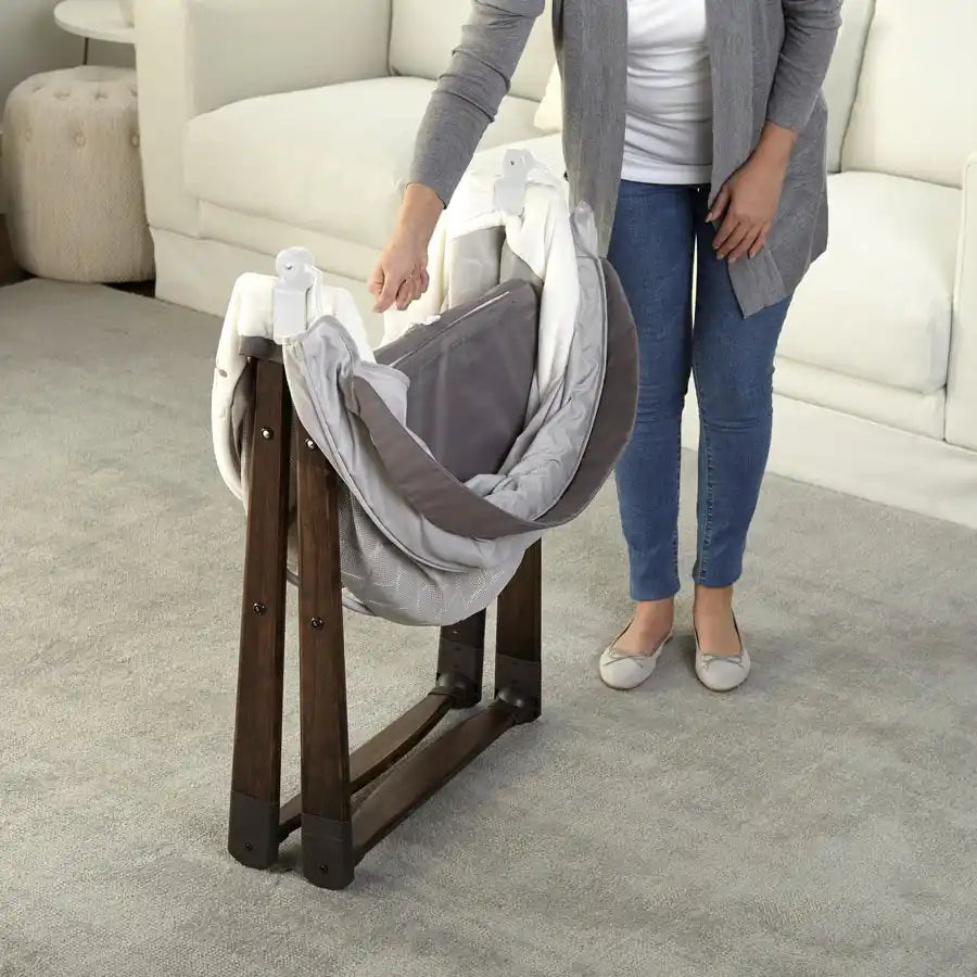 Ingenuity FoldAway Rocking Wood Bassinet Carrington