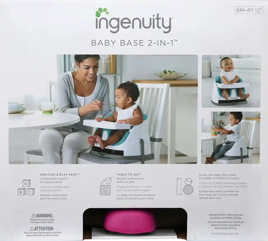 Ingenuity Baby Base 2-in-1 Seat (Pink) Flambe