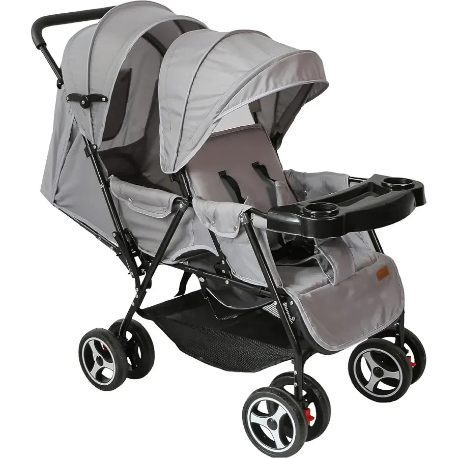 Moon Magnum Twin Stroller, Light grey