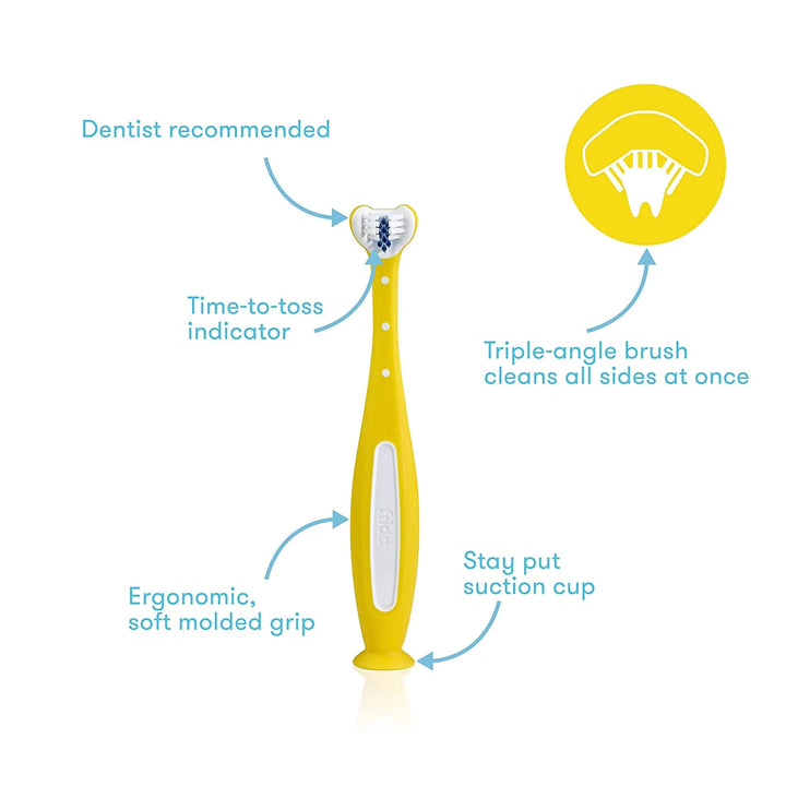 Frida Baby Triple-Angle Toothhugger Training Toothbrush For Toddler (Yellow)