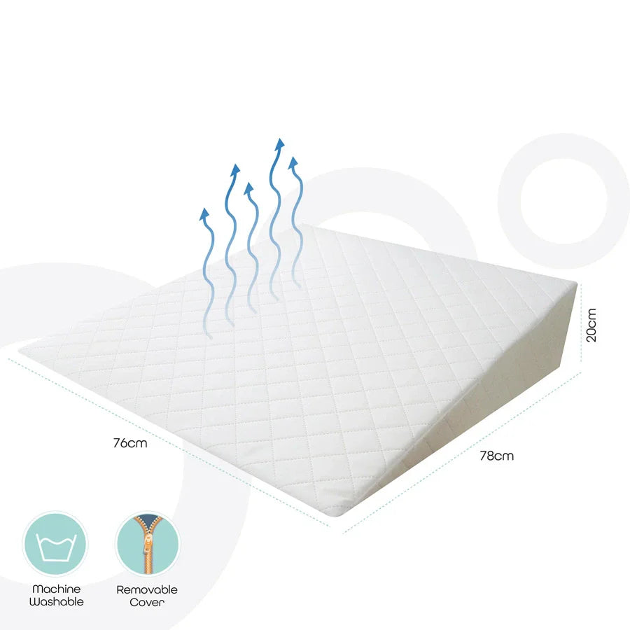 Moon Wedge Pillow For Gerd Acid Reflux - White