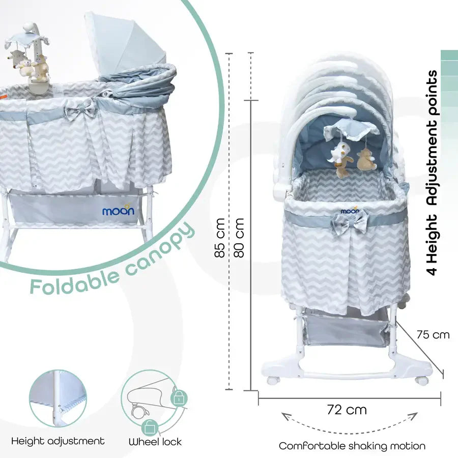 مون سوفي - مهد قابل للتحويل 4 في 1 (خط رمادي)
