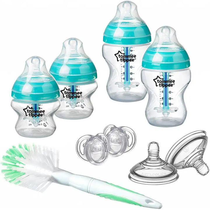 Tommee Tippee Advanced Anti-Colic Feeding Bottle Kit, Starter Set (Blue)