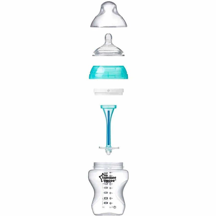 Tommee Tippee Advanced Anti-Colic Feeding Bottle, 260ml x2 (Blue)