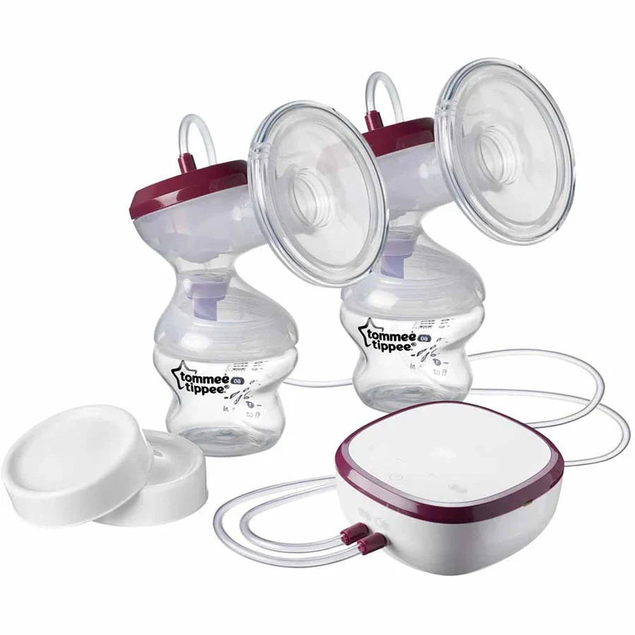 Tommee Tippee Made for Me Double Electric Breast Pump, very quiet USB rechargeable & portable unit with Massage & express modes