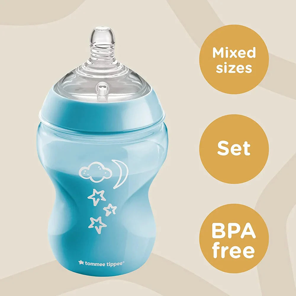 Tommee Tippee - Closer to Nature Baby Bottle Kit - Blue Stars