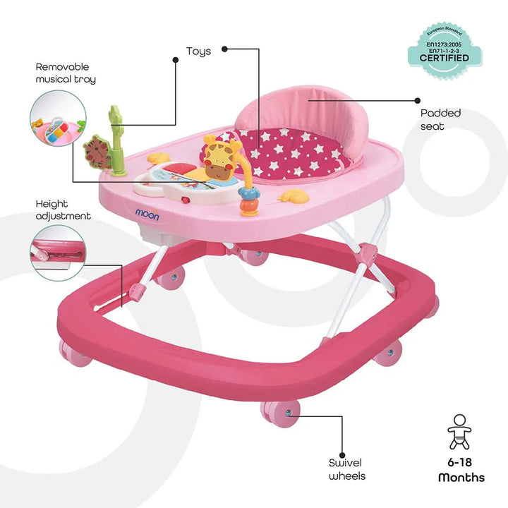 Moon - Drive Baby/Child Walker with Music & Toys (Pink Forest)