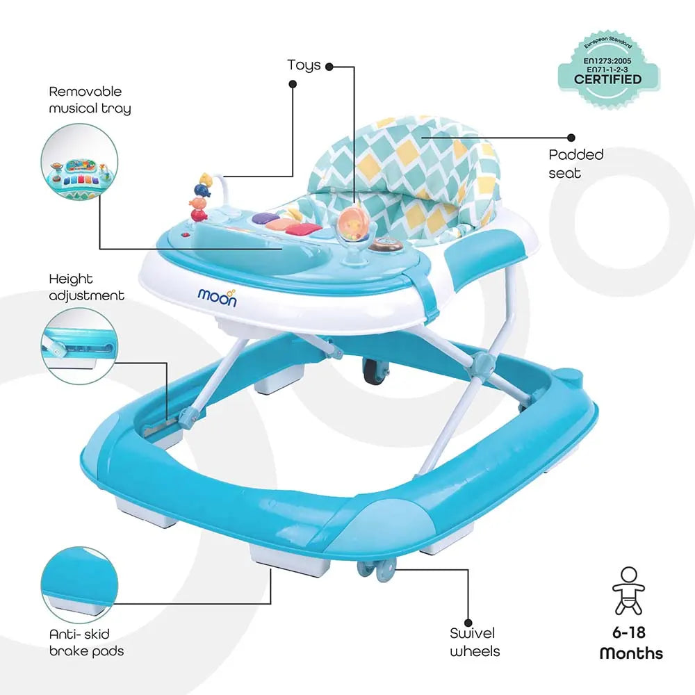 Moon - MUV Baby/Child Walker with Music & Toys (Blue)