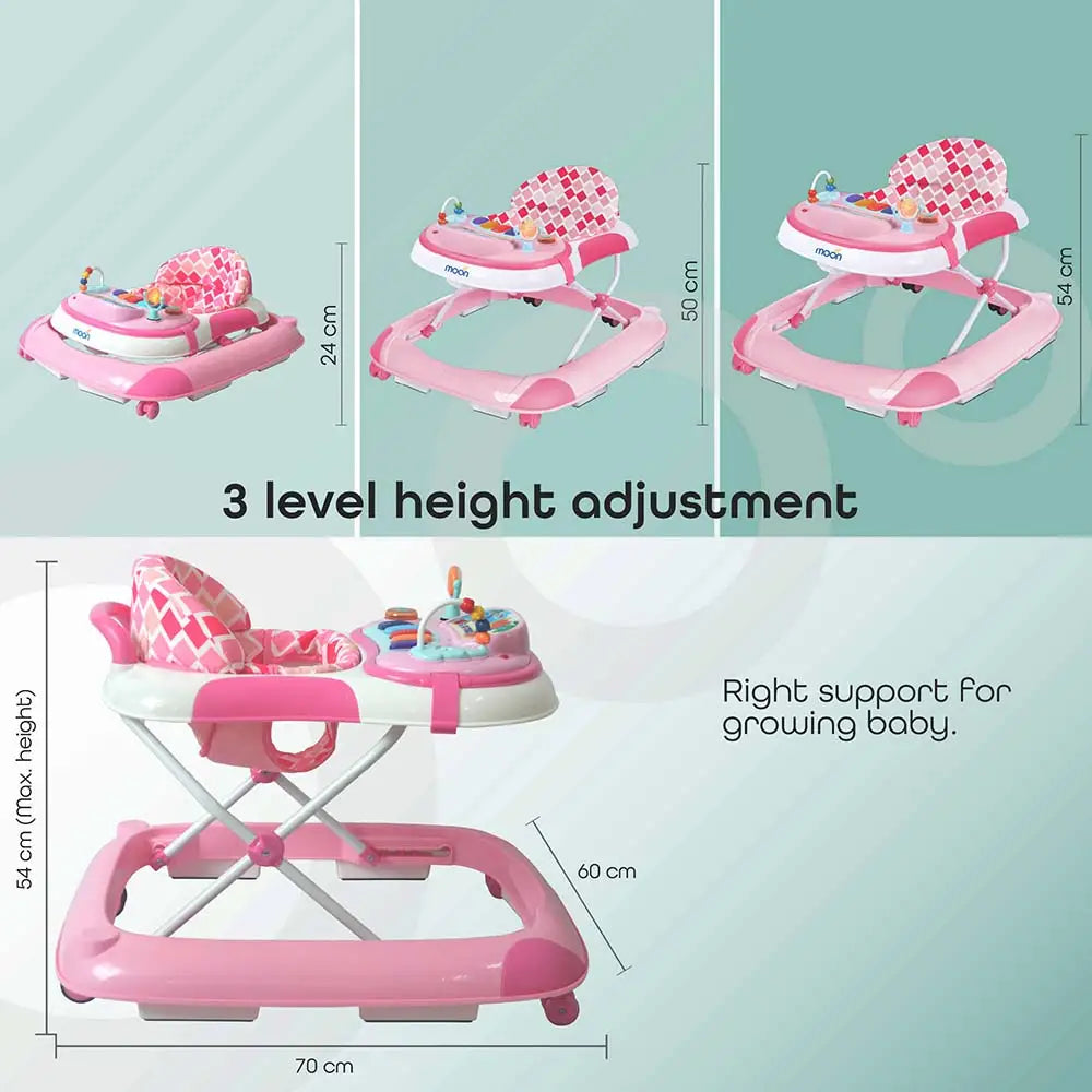 Moon - MUV Baby/Child Walker with Music & Toys (Pink)