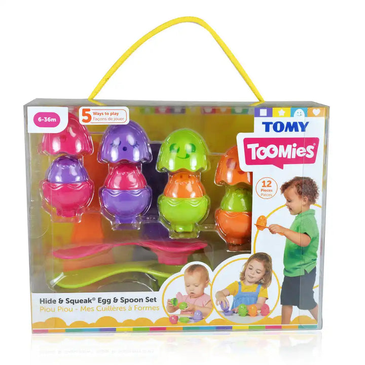 Toomies Hide And Squeak Egg And Spoon Set