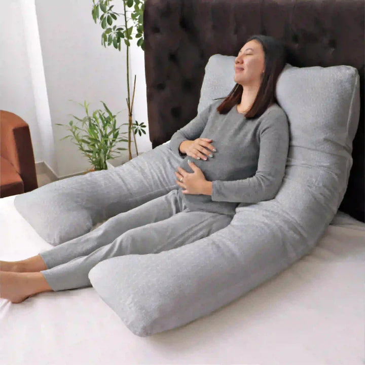 Moon - Bamboo Full Body Pregnancy Pillow U-Shaped (Grey)