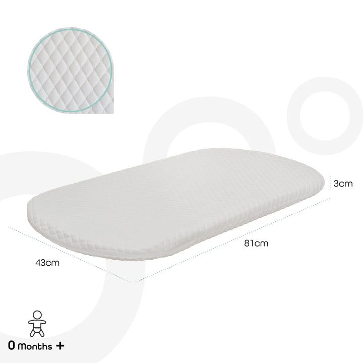 Moon - Crib & Bassinet Mattress - Toddler Mattress, Removable Cover (White)