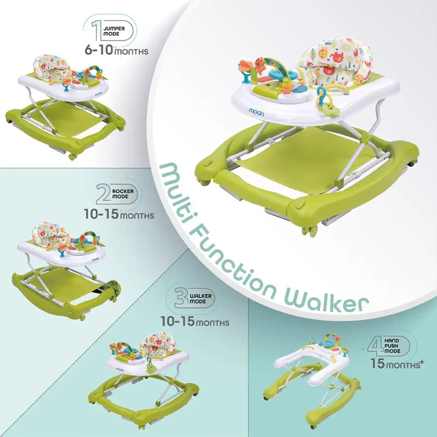 Moon - Crusie 4-in-1 Walker With Music Box (Green)