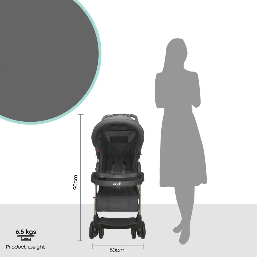 Moon - Bezik - One Fold Stroller (Dark Grey)