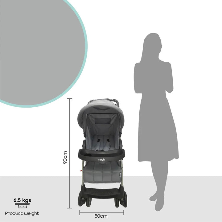 Moon - Bezik - One Fold Stroller (Mid Grey)