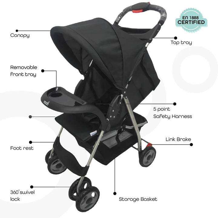 Moon - Bezik One Fold Stroller (Black)