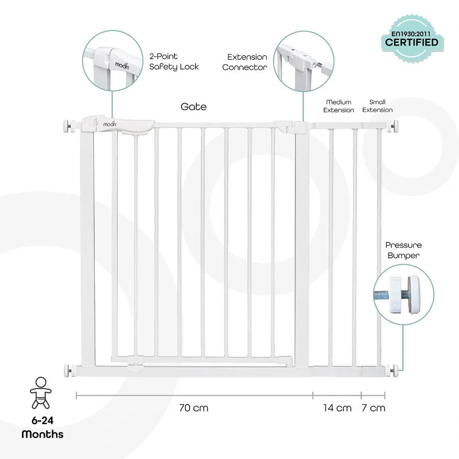 Moon - Safety Metal Gate 74.5-100 cm