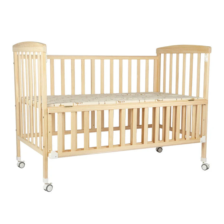 Moon - Wooden Portable Crib - 129 x 69 x 96 cm (Natural Wood)