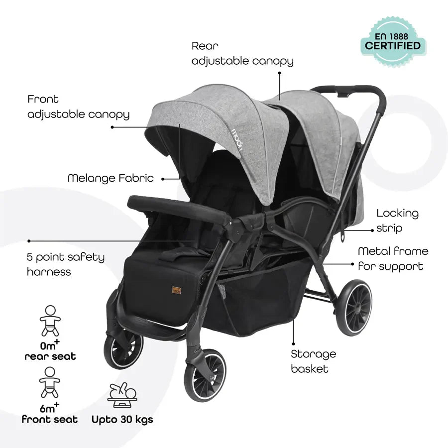 Moon Dois - Twin Stroller (Grey)