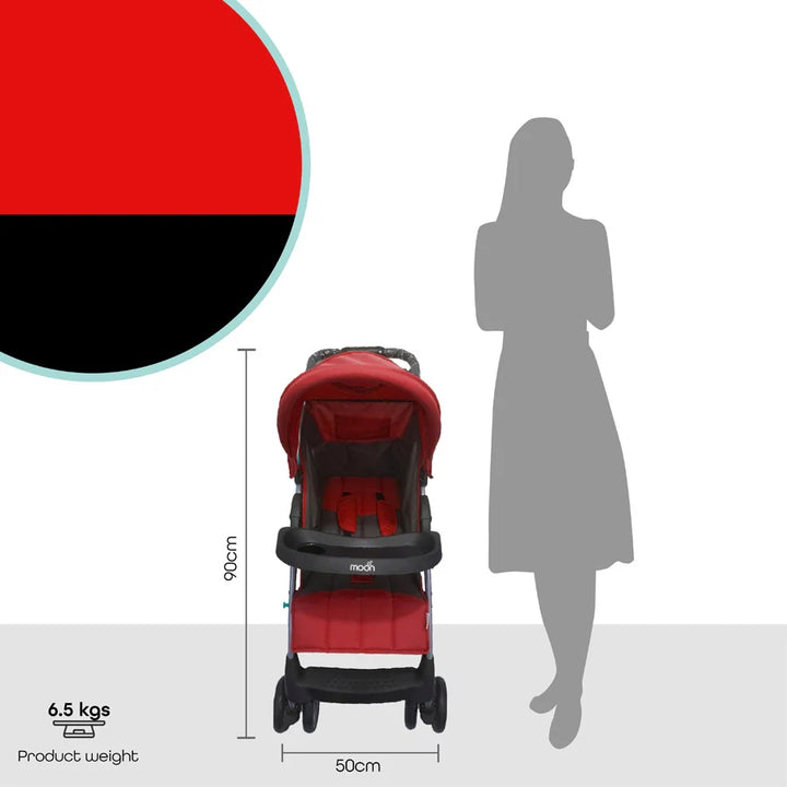 Moon - Bezik - One Fold Stroller (Fire Red)