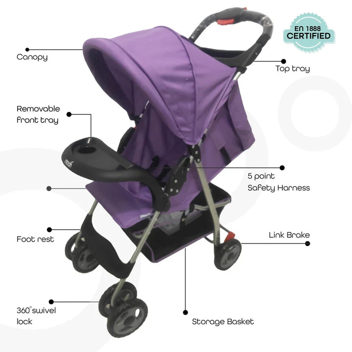 Moon - Bezik - One Fold Stroller (Purple)