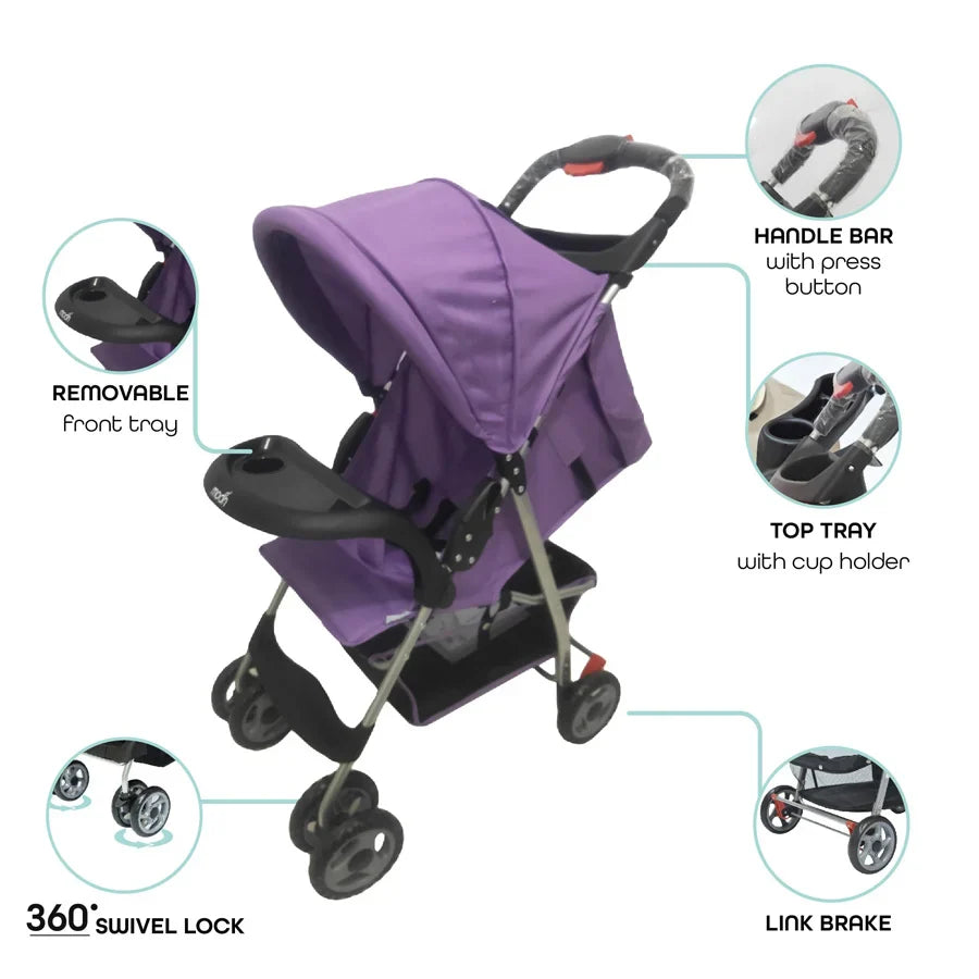 Moon - Bezik - One Fold Stroller (Purple)