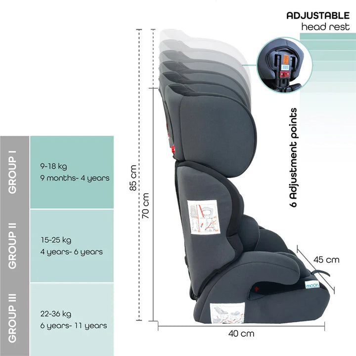 Moon - Tolo - Car Seat (Group 1,2,3) - Black