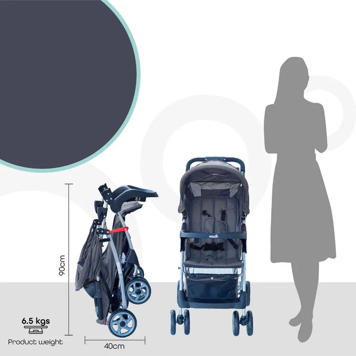 Moon - Trek - One Fold Stroller (Slate Grey)