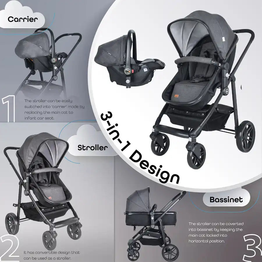 Moon - Tres 3 In 1 Travel System (Grey)