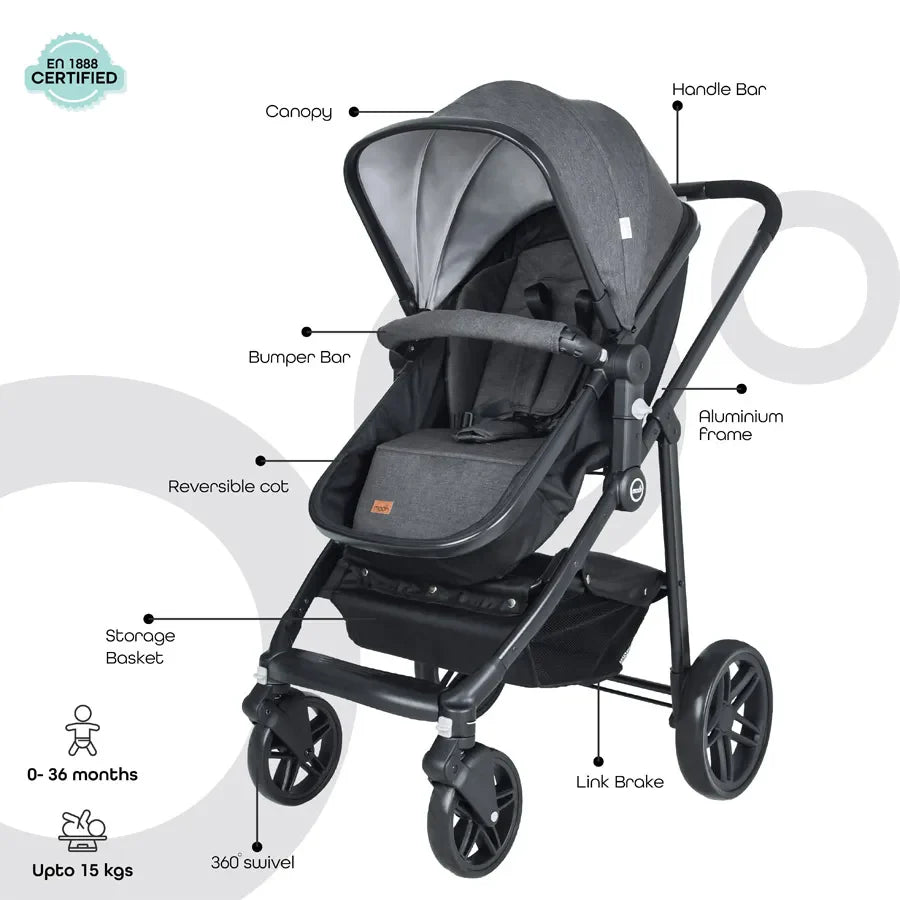 Moon - Tres 3 In 1 Travel System (Grey)