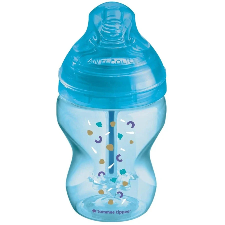 Tommee Tippee Advanced Anti-Colic Feeding Bottle, 260ml x1 - Boy