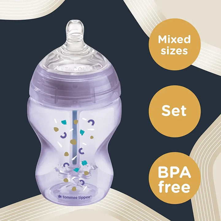 Tommee Tippee Advanced Anti-Colic Starter Bottle Kit - Purple