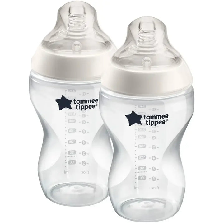 Tommee Tippee Closer to Nature Feeding Bottle, 340ml x 2 - Clear