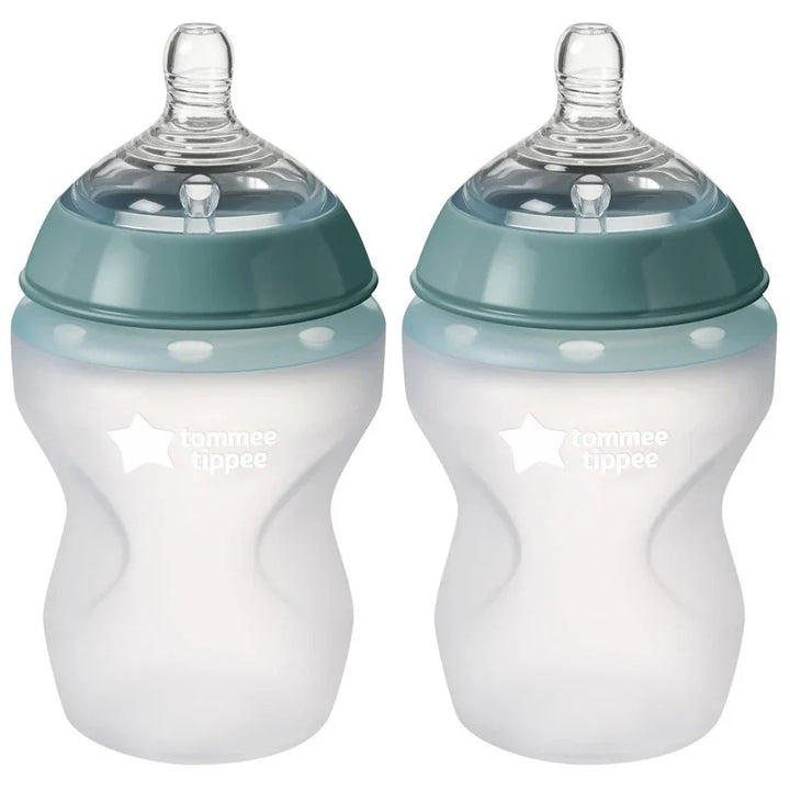 Tommee Tippee Closer to Nature Soft Feel Silicone Baby Bottles - 260ml, Pack of 2