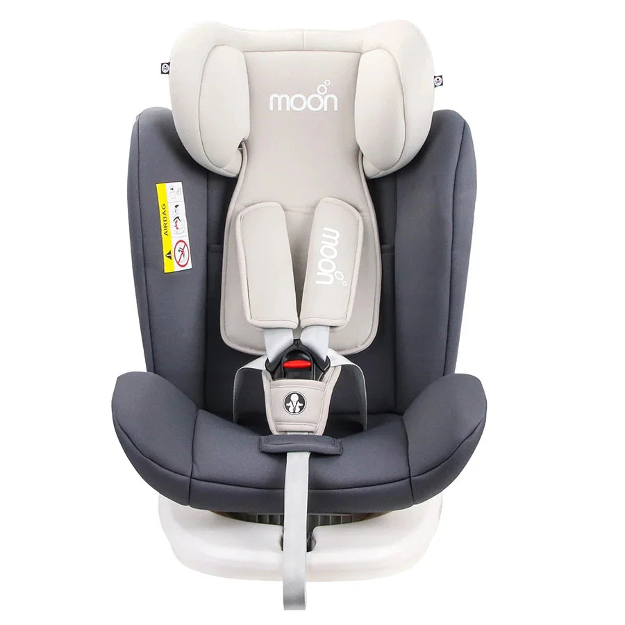 Moon - Gyro Baby Car Seat For Child Group 0+/1/2/3 (0-36 Kg/0-12 Year) Isofix+ Top Tether Rotation 360° Grey