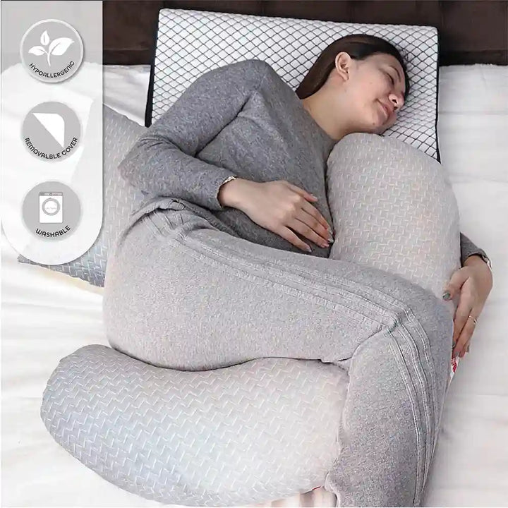 Moon - Bamboo Multi-Position Pregnancy Pillow (Grey)