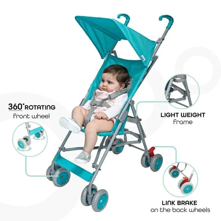 Moon - Jet-Light Weight/Compact Fold Buggy Stroller - Light Blue