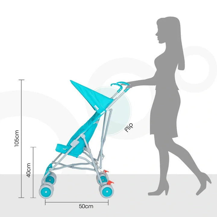 Moon - Jet-Light Weight/Compact Fold Buggy Stroller - Light Blue