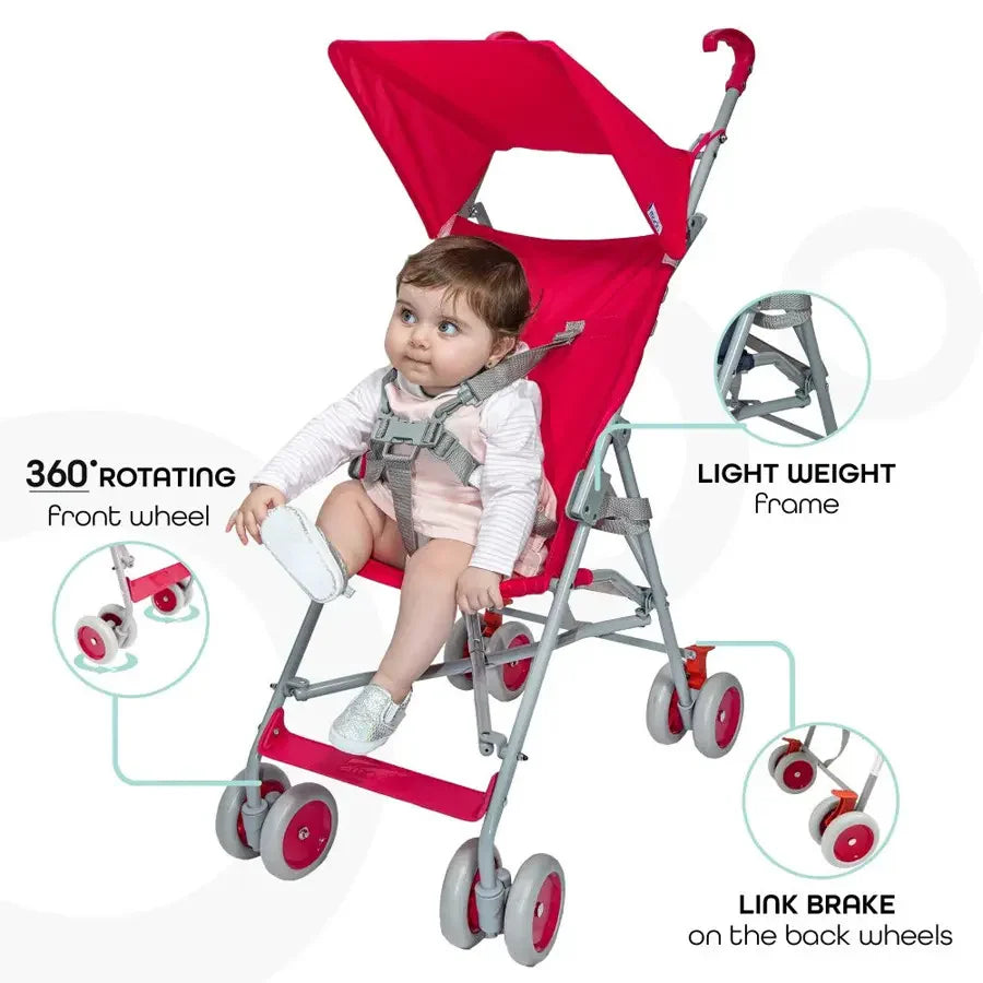 Moon - Jet-Light Weight/Compact Fold Buggy Stroller - Red