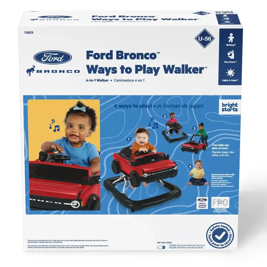 Bright Starts - Ways to Play 4-in-1 Walker - Ford Bronco, Race Red