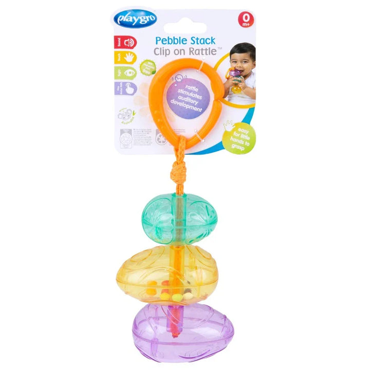 Playgro Pebble Stack Clip on Rattle