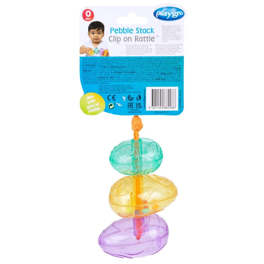 Playgro Pebble Stack Clip on Rattle