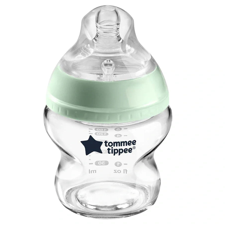 Tommee Tippee Closer to Nature Glass Feeding Bottle, 150ml x 1 -Clear