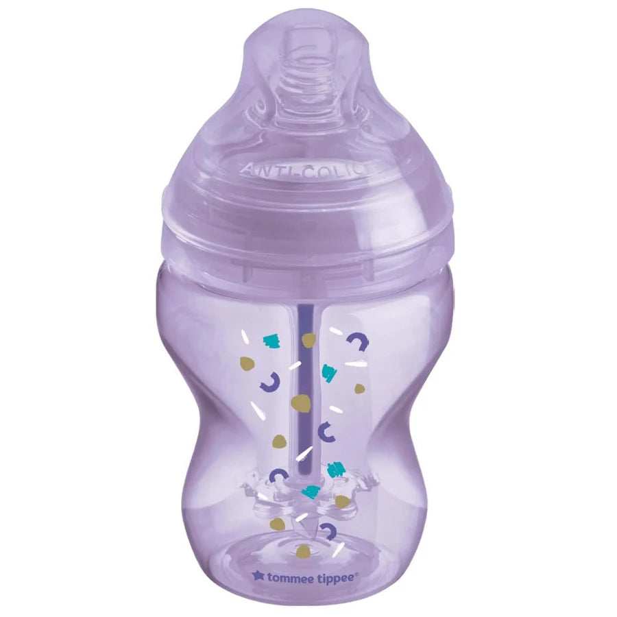 Tommee Tippee Advanced Anti-Colic Feeding Bottle, 260ml x1 - Girl