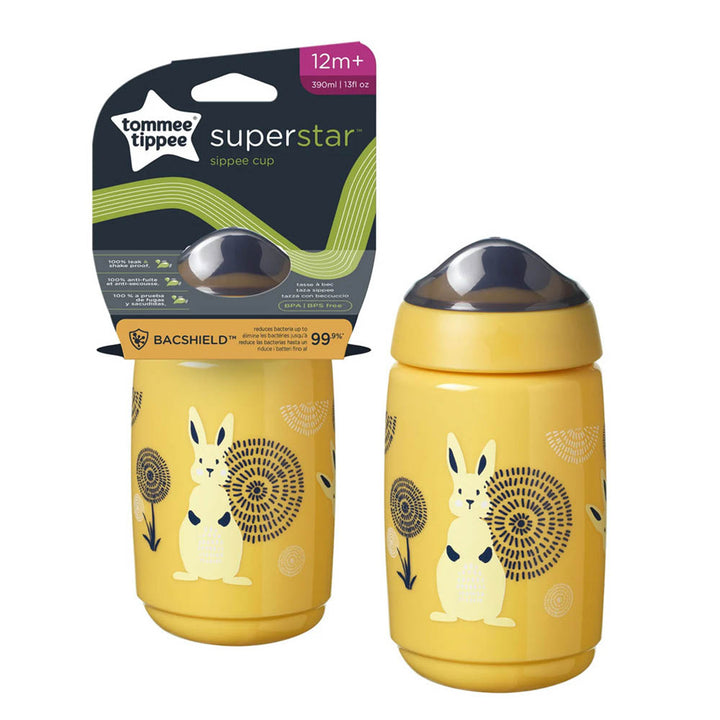 Tommee Tippee Sippee Trainer Cup Sippy Bottle for Toddlers, Leakproof 390ml 12m+