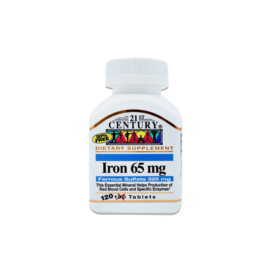 21st Century Iron 65mg, 120 Tablets