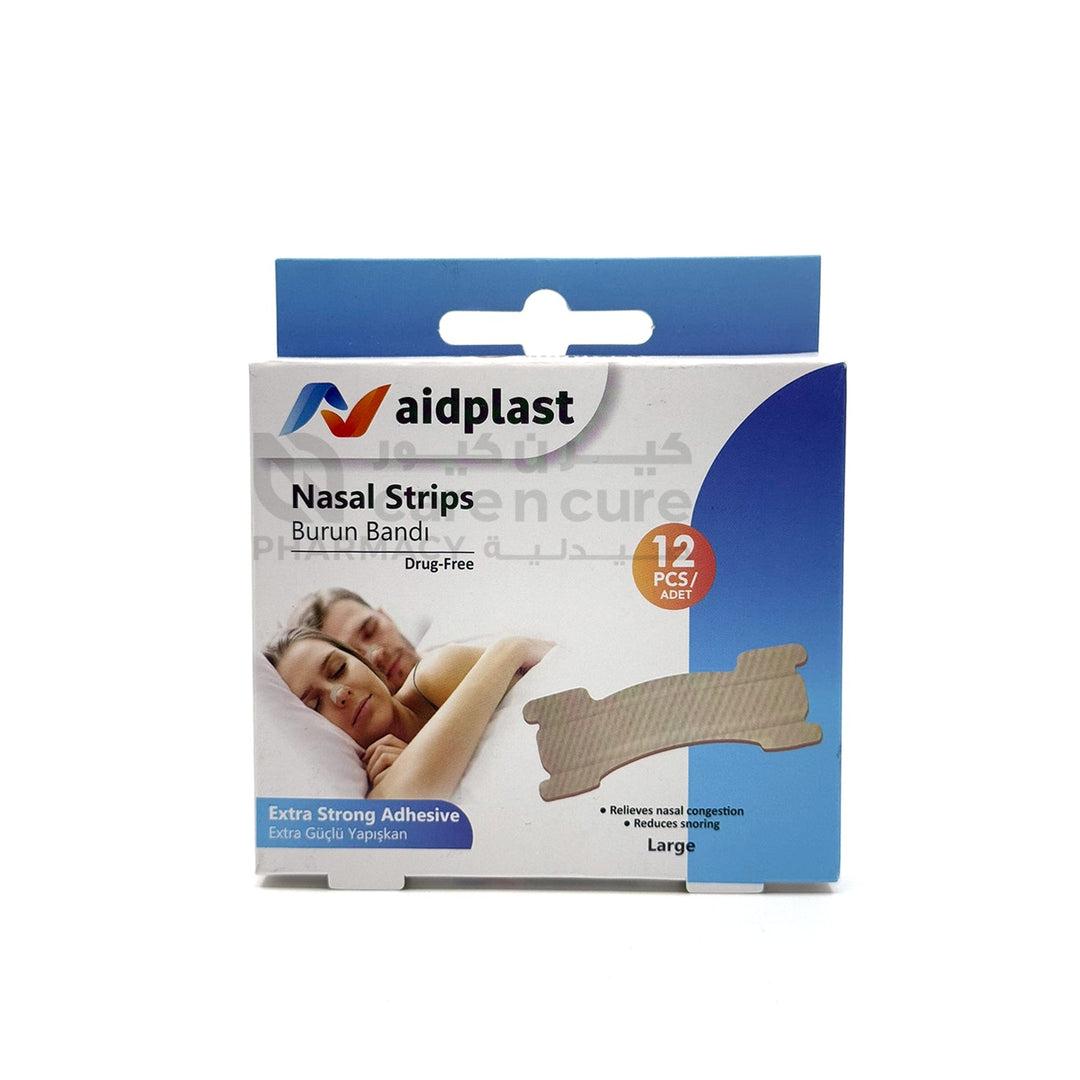 Aidplast Nasal Strips Adult ( L) Plaster 12 Pieces