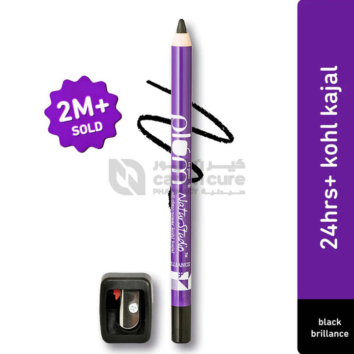 Plum Naturstudio All-Day-Wear Kohl Kajal Black Brilliance With Free Sharpener