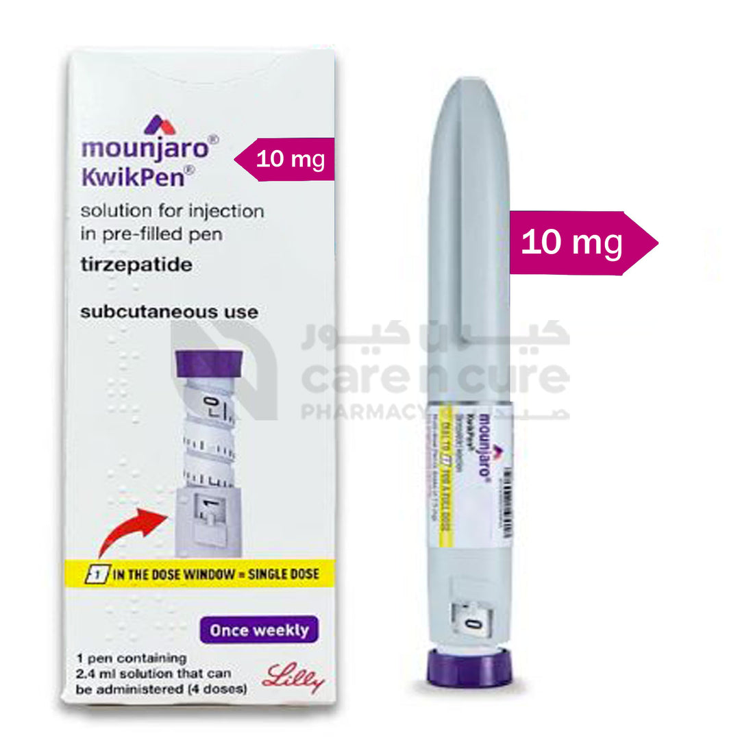 Mounjaro Kwikpen 10 mg/0.6ml Pre-Filled Pen 1 Piece (4 Dose) (Original Prescription Is Mandatory Upon Delivery)